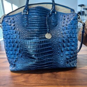 Brahmin Blue Embossed Shoulder Bag